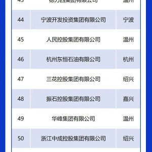 2025浙江省百强企业榜单发布